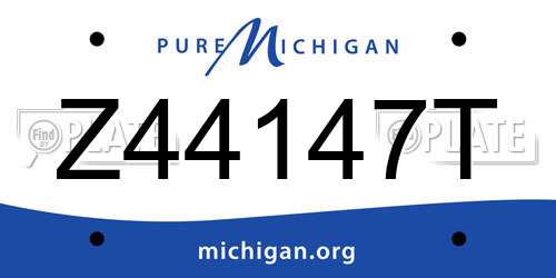 Z44147T Michigan License Plate