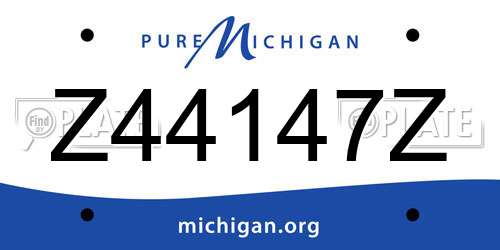 Z44147Z Michigan License Plate