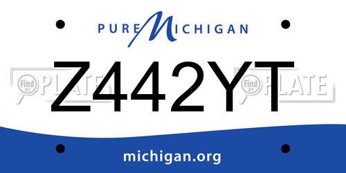 Z442YT Michigan License Plate