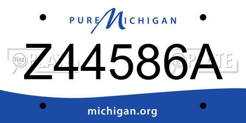 Z44586A Michigan License Plate