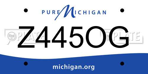 Z445OG Michigan License Plate
