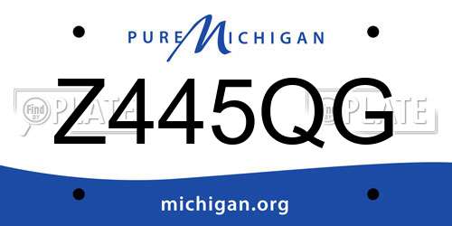 Z445QG Michigan License Plate