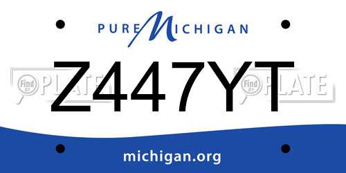 Z447YT Michigan License Plate
