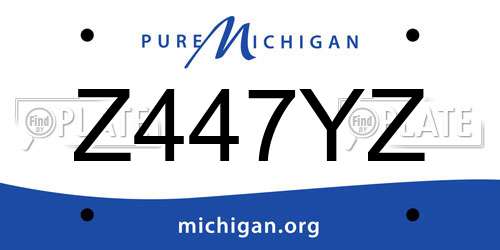 Z447YZ Michigan License Plate
