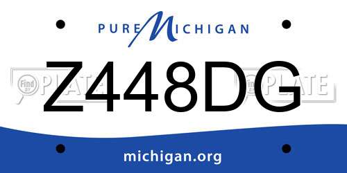 Z448DG Michigan License Plate
