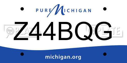 Z44BQG Michigan License Plate