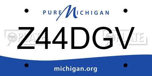 Z44DGV Michigan License Plate