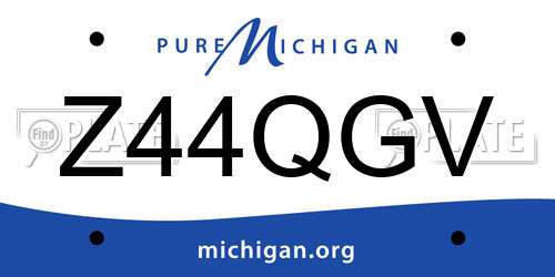Z44QGV Michigan License Plate