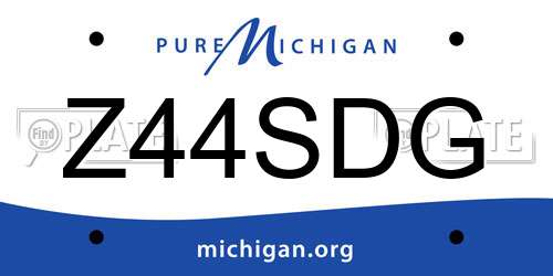 Z44SDG Michigan License Plate
