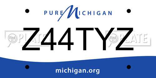 Z44TYZ Michigan License Plate