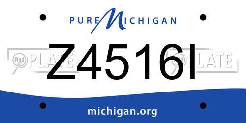 Z4516I Michigan License Plate