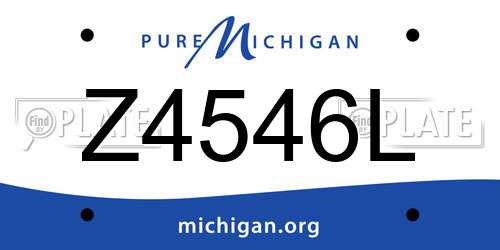 Z4546L Michigan License Plate