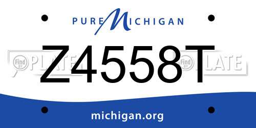 Z4558T Michigan License Plate