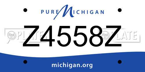 Z4558Z Michigan License Plate