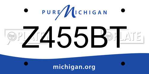 Z455BT Michigan License Plate
