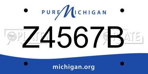 Z4567B Michigan License Plate