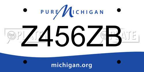 Z456ZB Michigan License Plate