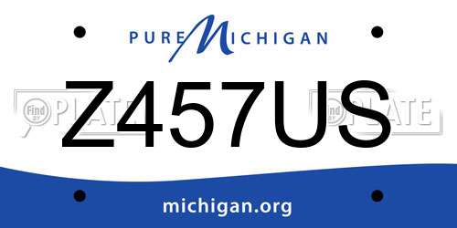 Z457US Michigan License Plate
