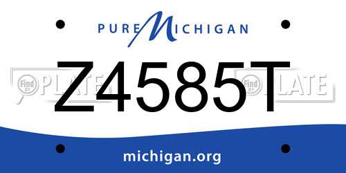 Z4585T Michigan License Plate