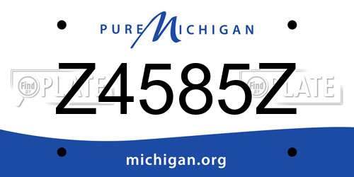 Z4585Z Michigan License Plate