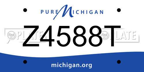 Z4588T Michigan License Plate