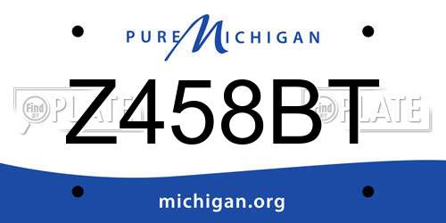 Z458BT Michigan License Plate