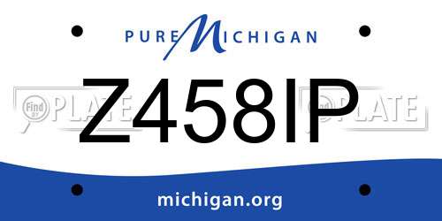 Z458IP Michigan License Plate
