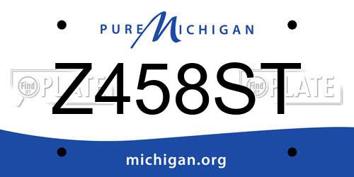 Z458ST Michigan License Plate
