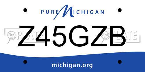 Z45GZB Michigan License Plate