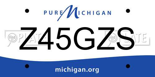 Z45GZS Michigan License Plate