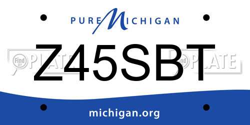 Z45SBT Michigan License Plate