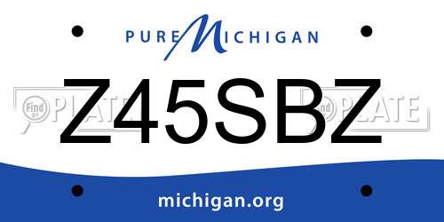 Z45SBZ Michigan License Plate