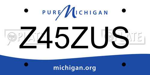 Z45ZUS Michigan License Plate