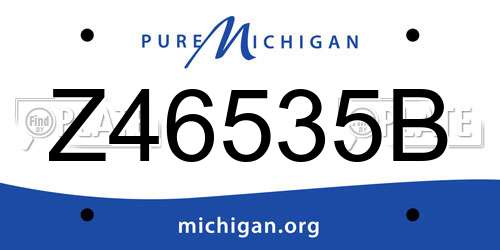 Z46535B Michigan License Plate