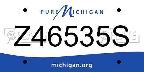 Z46535S Michigan License Plate