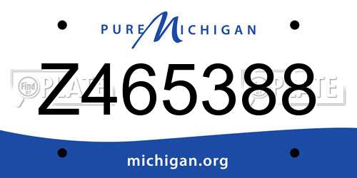 Z465388 Michigan License Plate