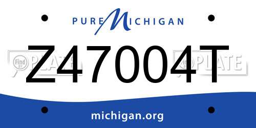 Z47004T Michigan License Plate