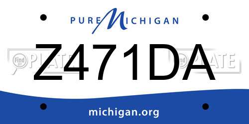 Z471DA Michigan License Plate