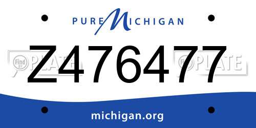 Z476477 Michigan License Plate