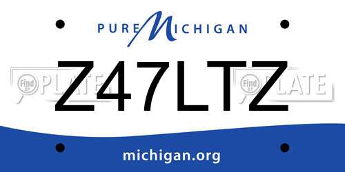 Z47LTZ Michigan License Plate