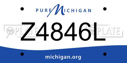 Z4846L Michigan License Plate