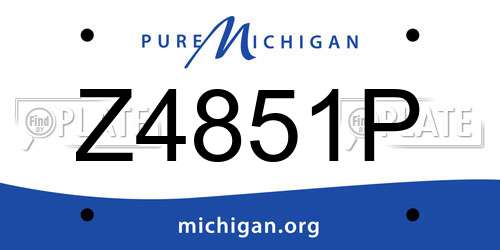 Z4851P Michigan License Plate