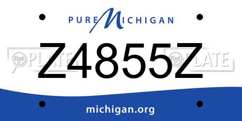 Z4855Z Michigan License Plate