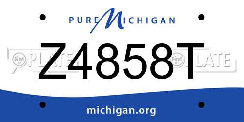 Z4858T Michigan License Plate