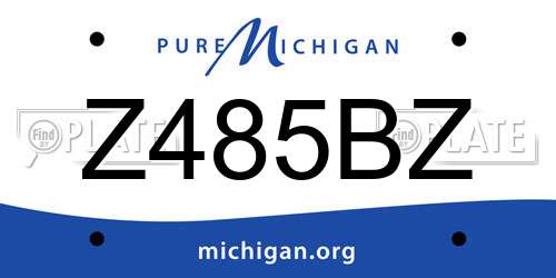 Z485BZ Michigan License Plate