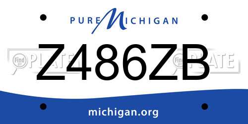 Z486ZB Michigan License Plate