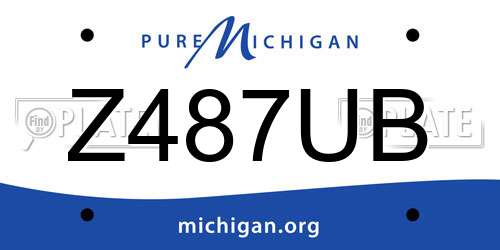 Z487UB Michigan License Plate