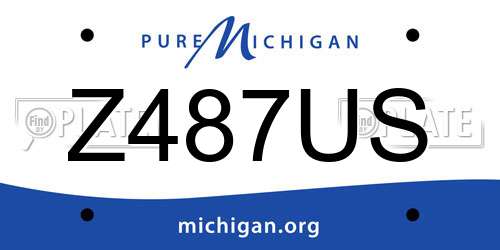 Z487US Michigan License Plate