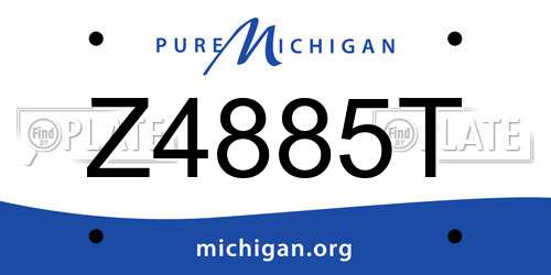 Z4885T Michigan License Plate