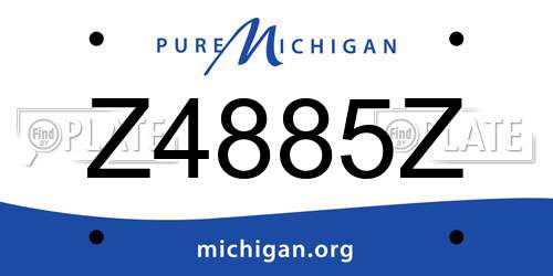 Z4885Z Michigan License Plate